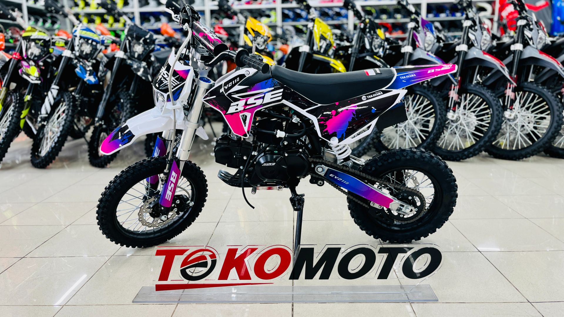 Питбайк BSE EVO 110e Shock SA 14-12 (Полуавтоматическая КПП)