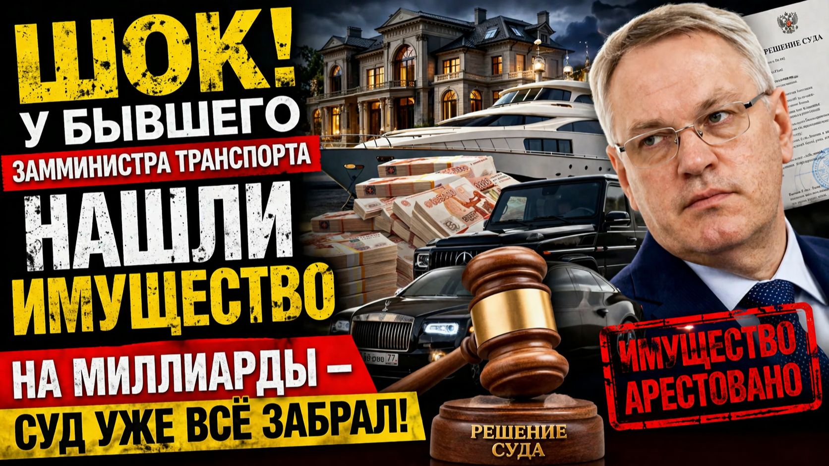 ШОК! У бывшего замминистра транспорта нашли имущество на миллиарды — суд уже всё забрал