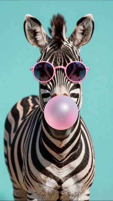 Зебра в очках: удивительное лето! #зебра #лето #животные #юмор