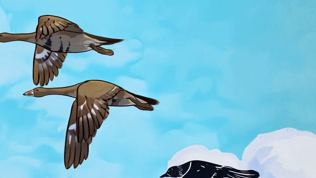 Сказка Ворона и Гуси на русском языке