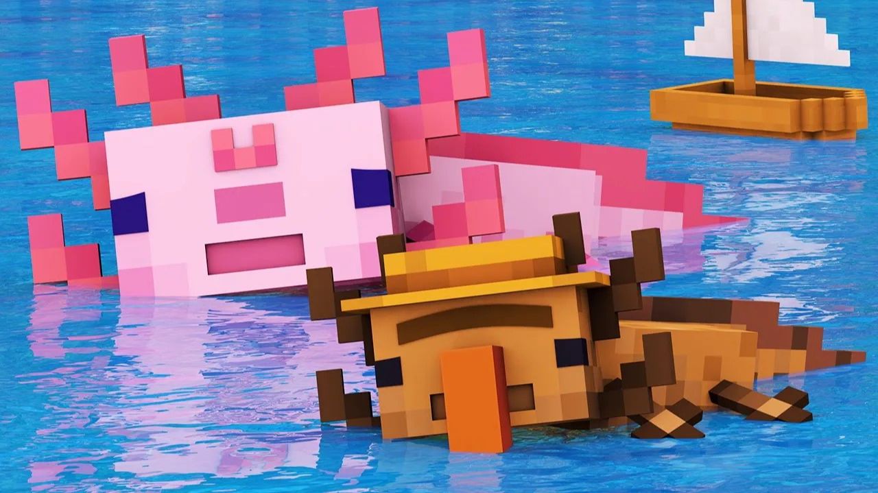 Игра кальмара против жизни Аксилотля 3. Майнкрафт Мультик
