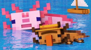 Игра кальмара против жизни Аксилотля 3. Майнкрафт Мультик