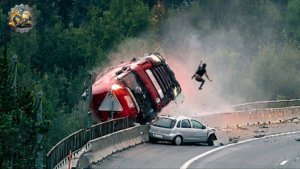 Идиоты на грузовиках, попавшие на видео.