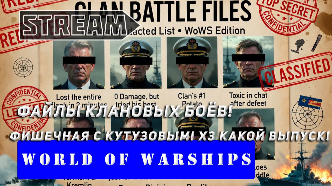 ФАЙЛЫ КЛАНОВЫХ БОЁВ! ФИШЕЧНАЯ С КУТУЗОВЫМ! ХЗ КАКОЙ УЖЕ ВЫПУСК! WORLD OF WARSHIPS