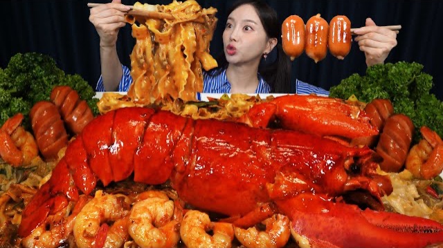 АСМР ЕДА КОРЕЯ | МУКБАНГ | РОЗА ИЗ ЛОБСТЕРА | МОРЕПРОДУКТЫ