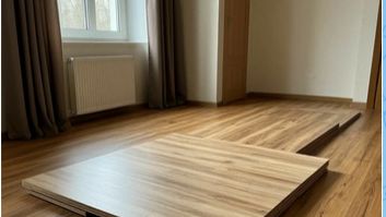 Укладка ламината. Коридор со множеством прямых и косых углов.