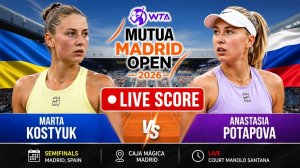 Костюк М — Потапова А Теннис. WTA. Мадрид. Грунт Прямая трансляция