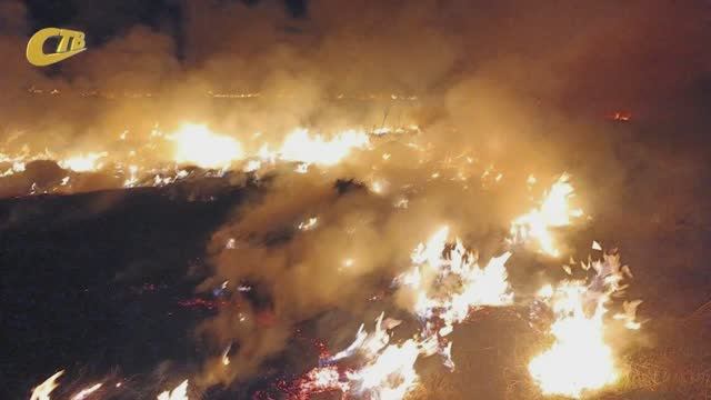 В С. ВЕРЕТЕНИНО ЖЕЛЕЗНОГОРСКОГО РАЙОНА ПРОИЗОШЛО ВОЗГОРАНИЕ СУХОЙ ТРАВЫ
