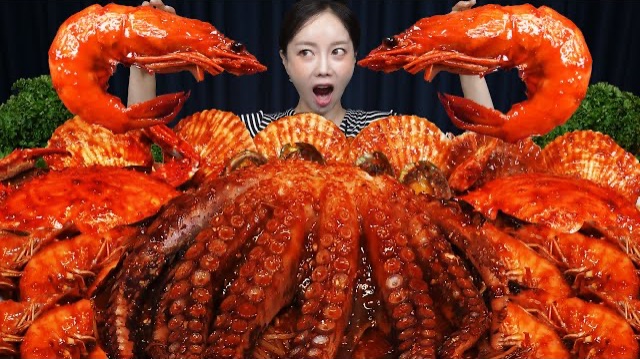 АСМР ЕДА КОРЕЯ | МУКБАНГ | ТОНГ-ОСЬМИНОГ