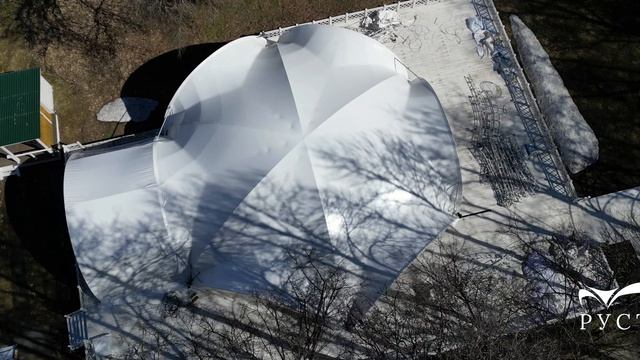 Гексагональный шатер 20x17 (260м2) с дополнительным модулем 10x5 (50м2)