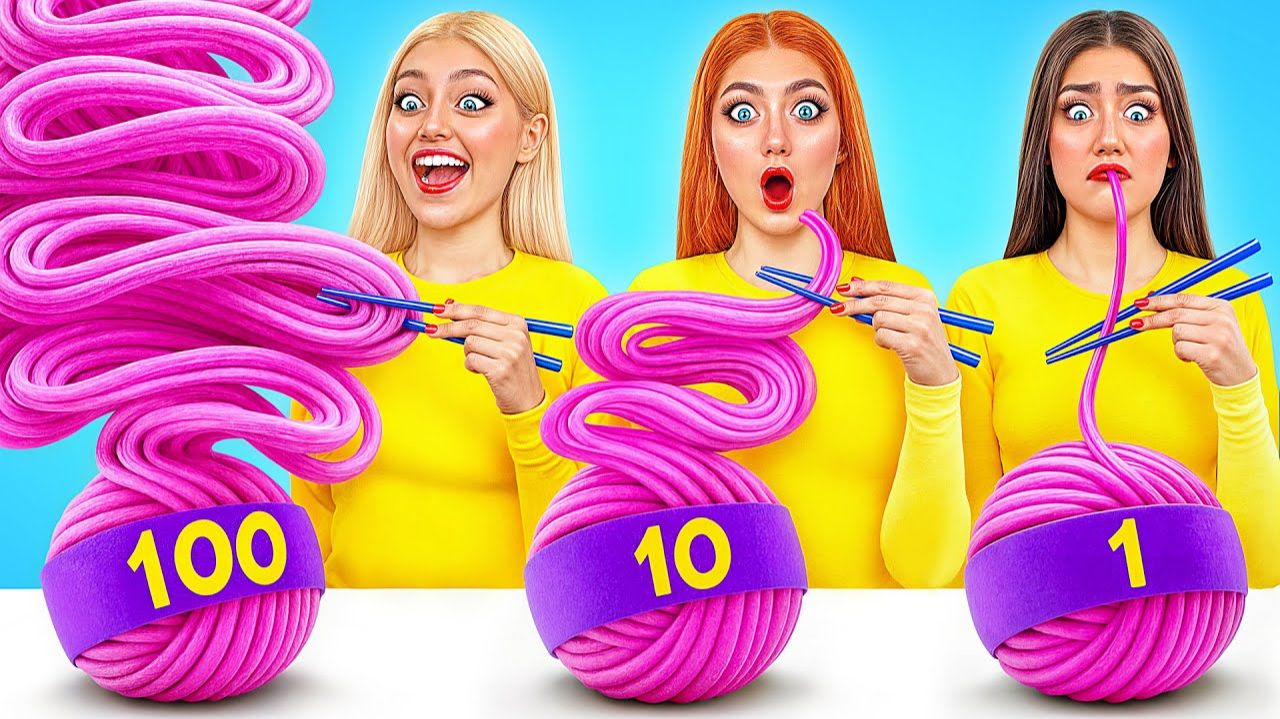 100 Слоев Еды Челлендж  Забавные Лайфхаки с Едой от Jelly DO Challenge