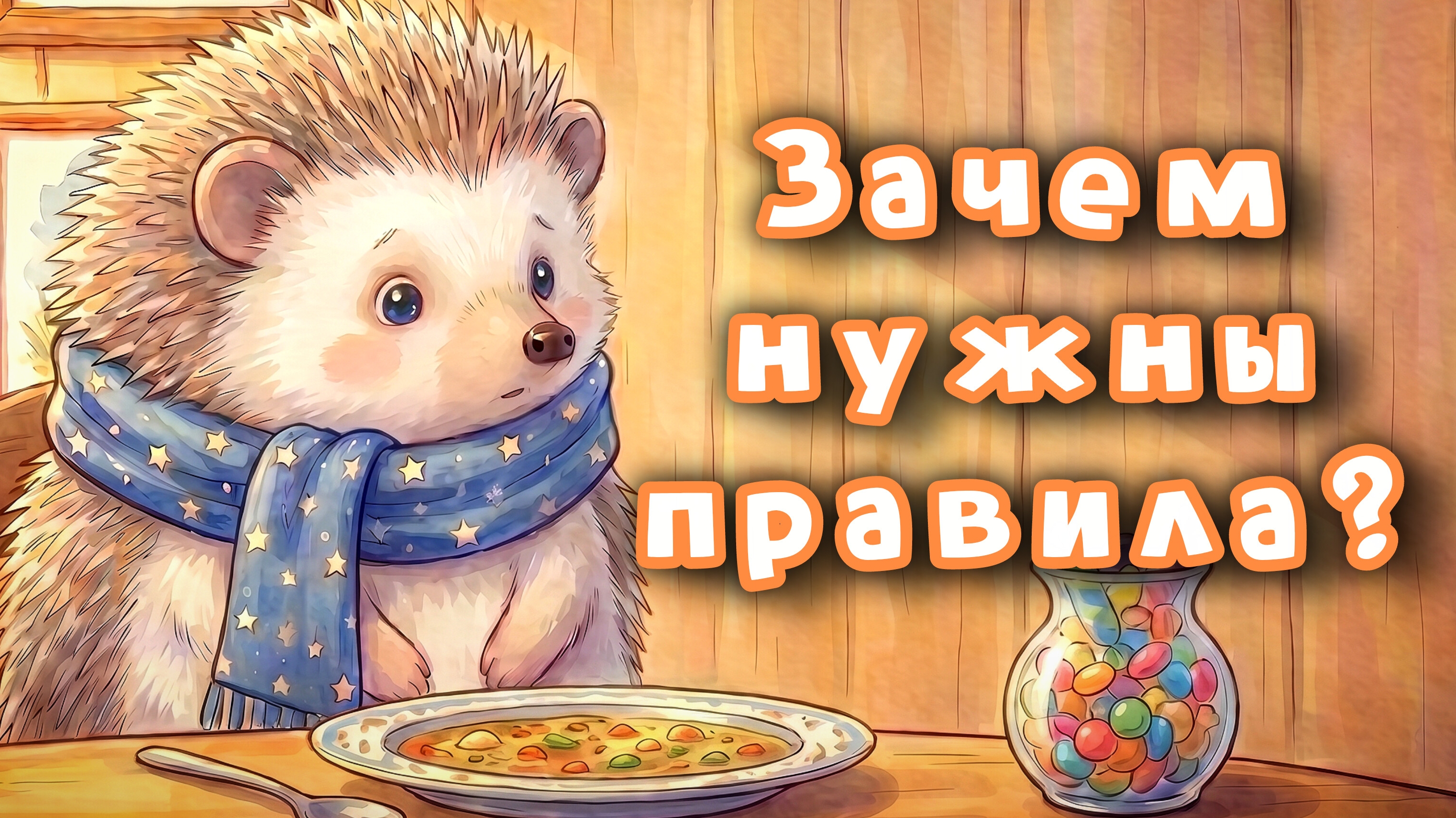 Полезная сказка на ночь. Мультфильм для детей 3-7 лет. Зачем нужны правила? Ежик Федя.