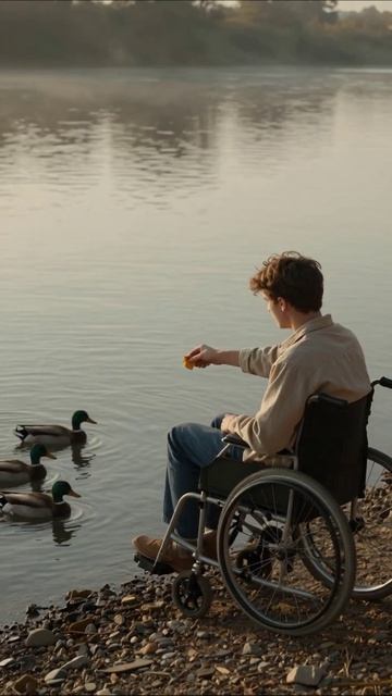 Мир на берегу: дружба с утками #природа #дружба #инвалидность
