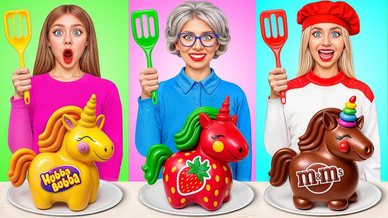 Кулинарный Челлендж# Я против Бабушки # Смешные Ситуации с Едой от Jelly DO Challenge