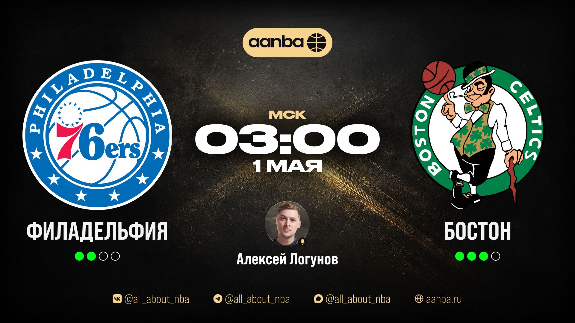 НБА 25/26: Филадельфия - Бостон | Прямой эфир 01.05.26 | AANBA | ААНБА