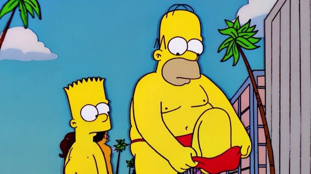 Гомер и Барт на пляже в Рио-де-Жанейро