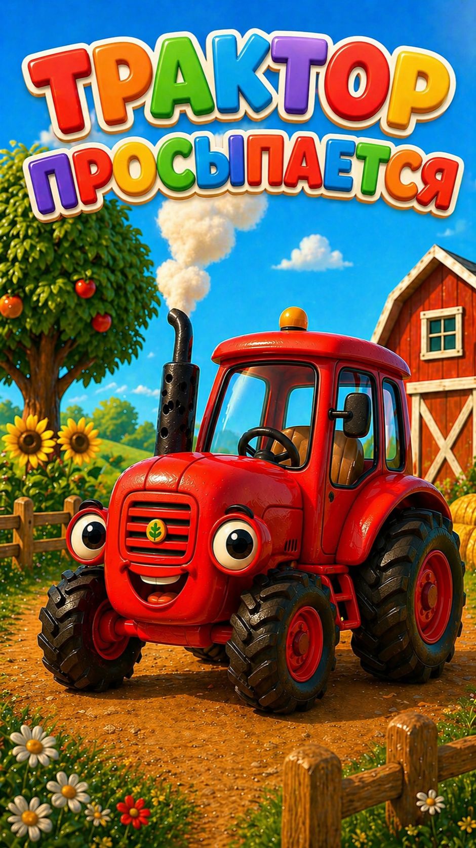 Трактор Просыпается - Мульт Песенка про трактор для детей!