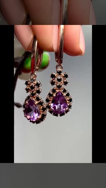 Аметистовый кот #аметисты #серьги #серебро