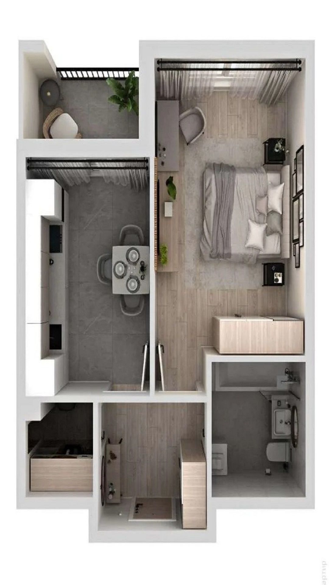 Светлая однокомнатная квартира в ЖК Крыловка парк