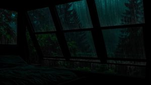 🌧️ Звуки дождя за окном для сна | Ночная атмосфера леса и глубокое расслабление