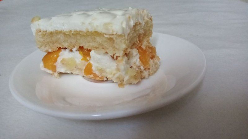 Воздушный тирамису с персиками