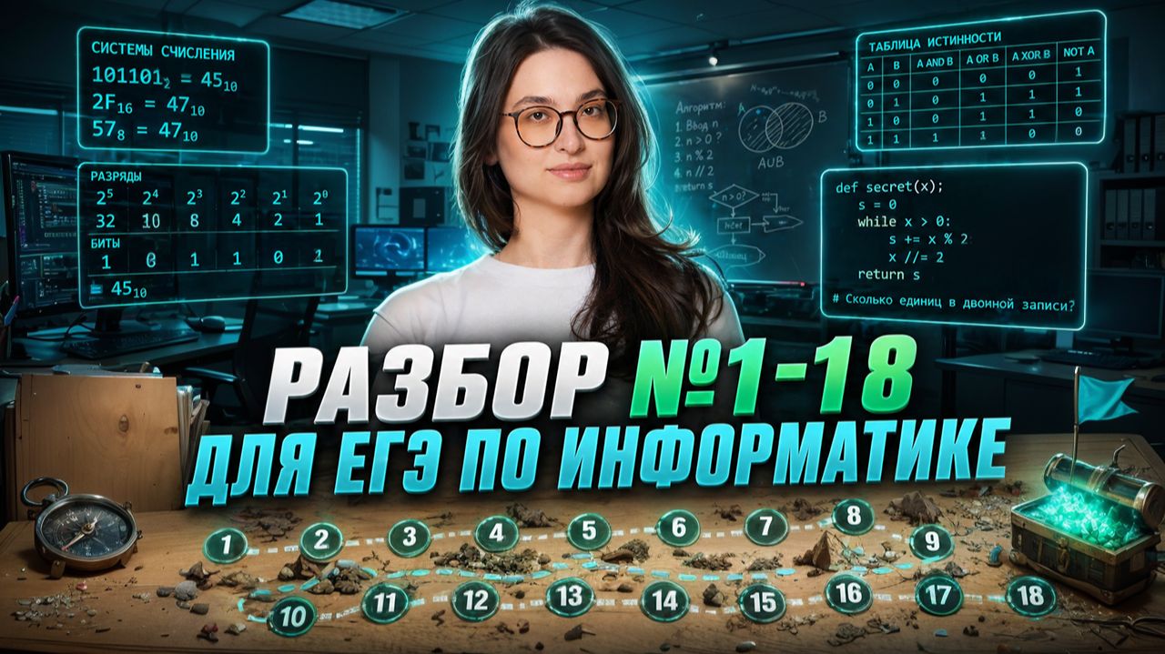 Задания 1-18 с подробными объяснениями для ЕГЭ по информатике | Информатика ЕГЭ | Умскул