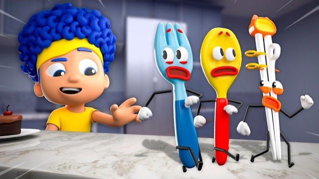 🍴🍿Учимся пользоваться вилкой , ложкой и палочками | детские поучительные мультики