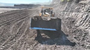 Caterpillar D9T Bulldozer Building A New Mine Road ! Drone Video 4k