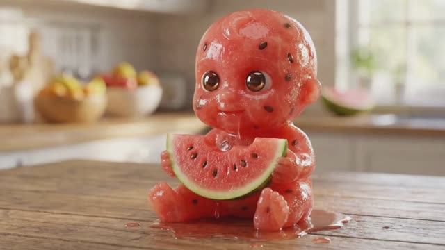 Милые или жуткие? Фрукт младенец ест настоящие фрукты. Идеальное расслабляющее и приятное ASMR-видео