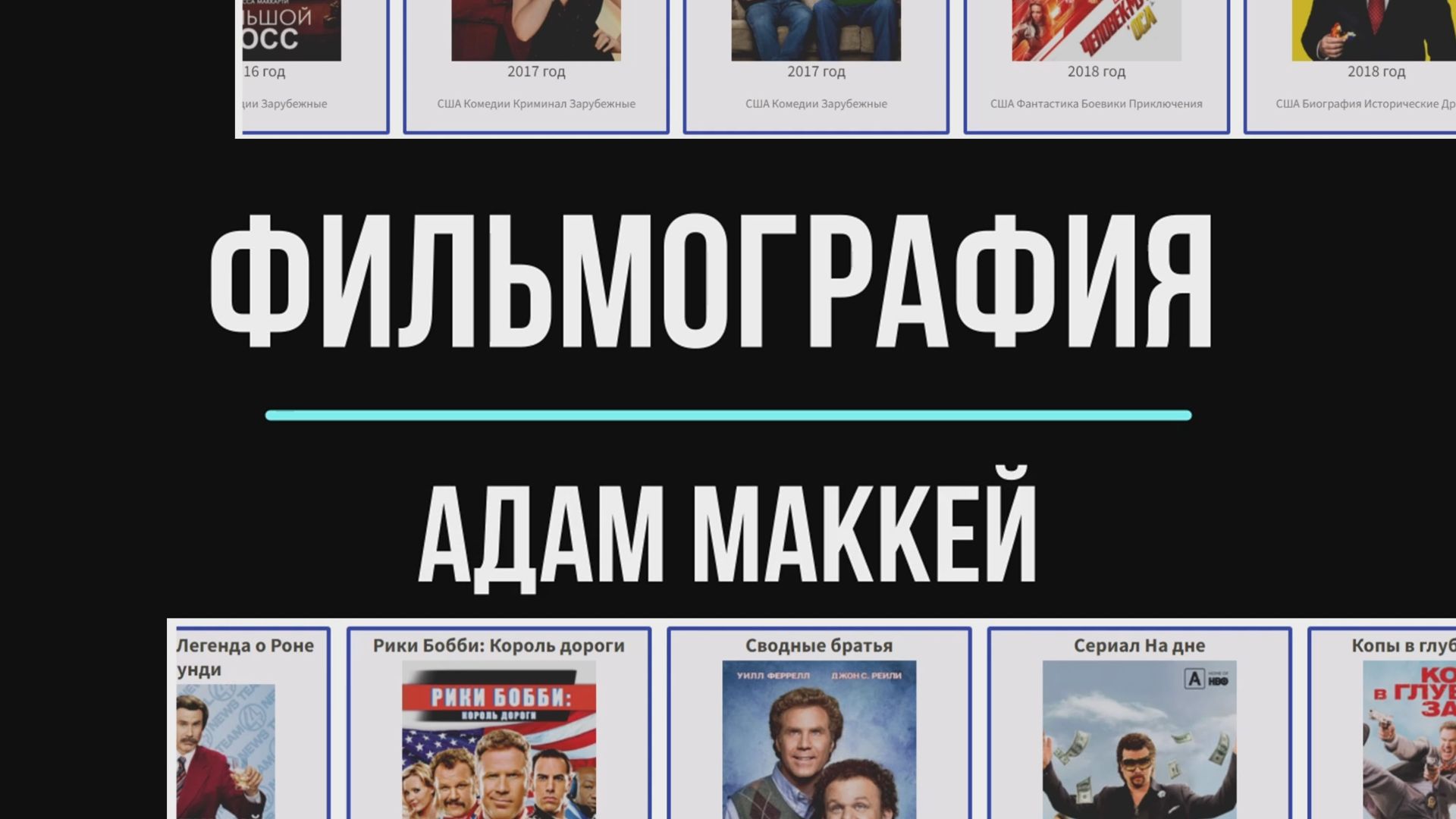 В каких фильмах снимался Адам Маккей