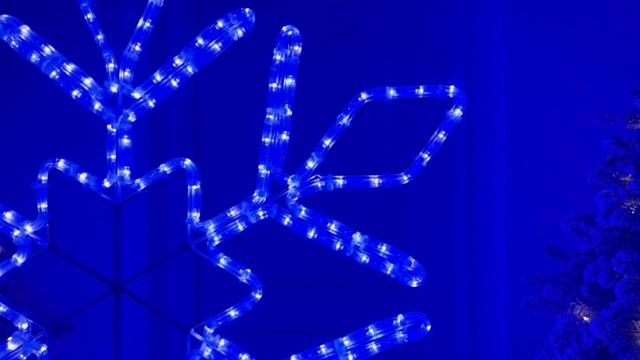 Светодиодная СНЕЖИНКА КЛАССИЧЕСКАЯ, 115 см, дюралайт, синие LED-огни, уличная, LC-13099