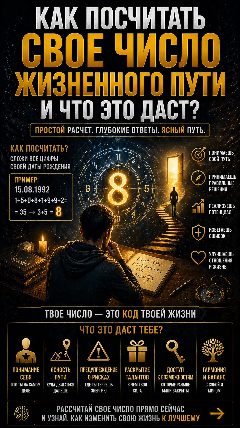 КАК ПОСЧИТАТЬ ЧИСЛО ЖИЗНЕННОГО ПУТИ И что это даст?