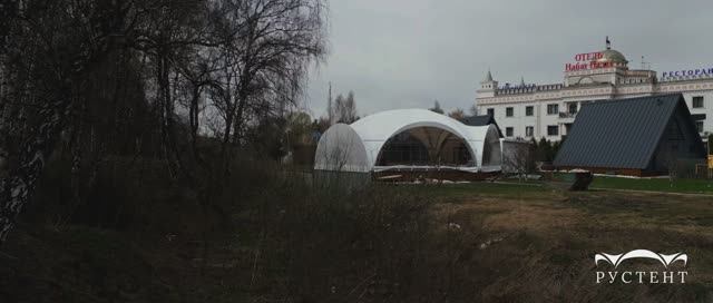 Обзор установленного гексагонального шатра