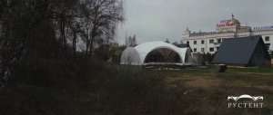 Обзор установленного гексагонального шатра