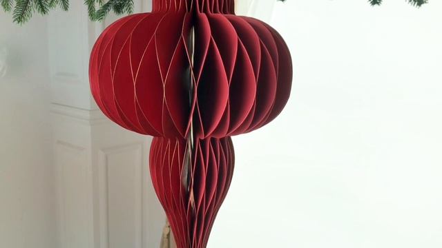 Декоративное подвесное украшение ФОНАРИК 'САНСЕР', бумага, красный, 40 см, AWR415700