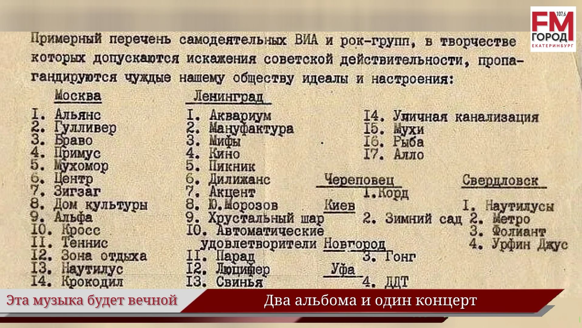 Два альбома и один концерт / Году Уральского рока посвящается / Эта музыка будет вечной / Выпуск 61