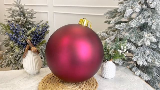 Пластиковый шар матовый, бордовый, 300 мм, 1131305