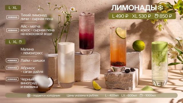 Эконом - 2 ТВ экран  Raffaello - Бабл - Лимонады - Фраппе - Фирменные