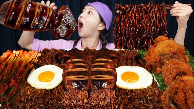 АСМР ЕДА КОРЕЯ | МУКБАНГ | ТСАПАГЕТИ С КАЛЬМАРАМИ И НЕЖНЫМИ ГРИБАМИ | ГРИБЫ ЭНОКИ