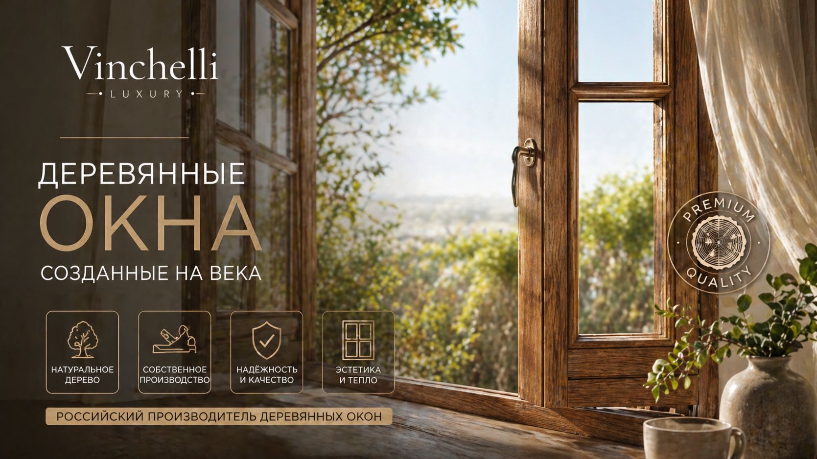 Деревянные окна от производителя | Производство и установка окон из дерева Vinchelli