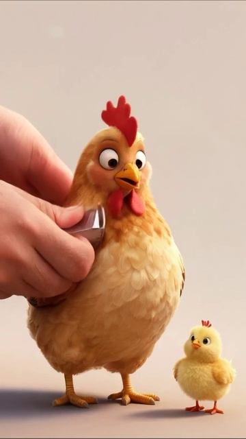 Семейные моменты: мама-курица и её цыплёнок #семья #мультфильм #приключения