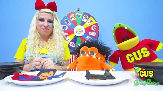 Marvel Avengers Superhero Pancake Art Challenge Pretend Play With Gus The Gummy Gator!