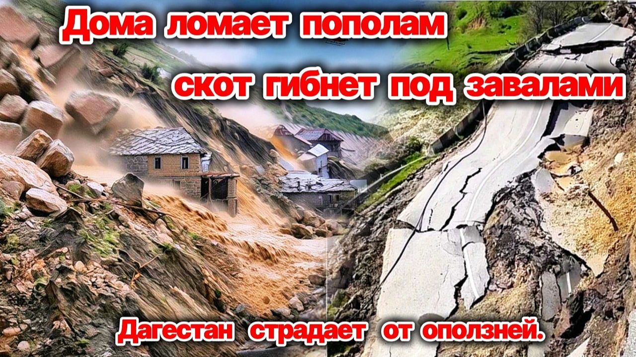 Дома ломает пополам скот гибнет под завалами Дагестан страдает  от оползней ЧС в регионе