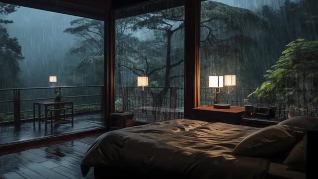 Отпусти тревоги: дождь за окном и тишина спальни