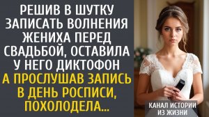 Истории из жизни: Решив в шутку записать волнения жениха перед свадьбой, оставила у него диктофон…