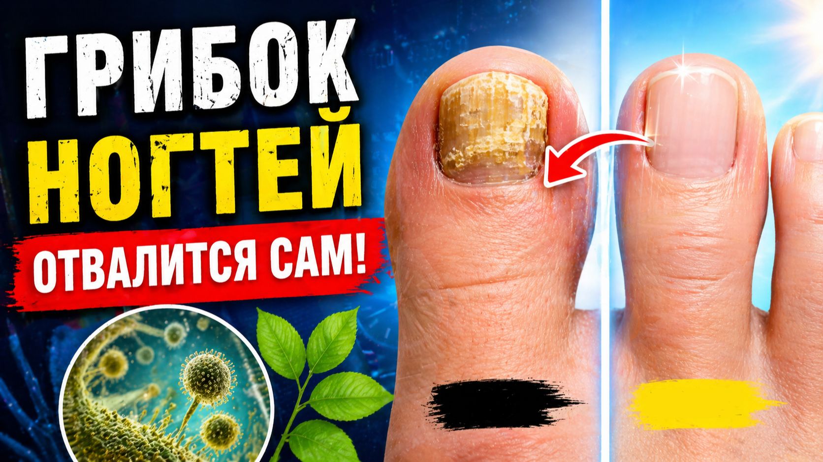 БЕЗ ОПЕРАЦИИ! САМ ОТПАДЕТ ГРИБОК НОГТЕЙ! Четыре частые ошибки и эффективный домашний рецепт!