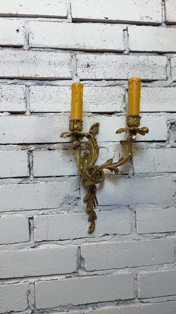 Старинное настенное бра с двумя рожками 20781