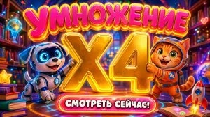 Учим таблицу умножения на 4 ✖️ Спокойная и красивая математика для детей | Bublett Kids