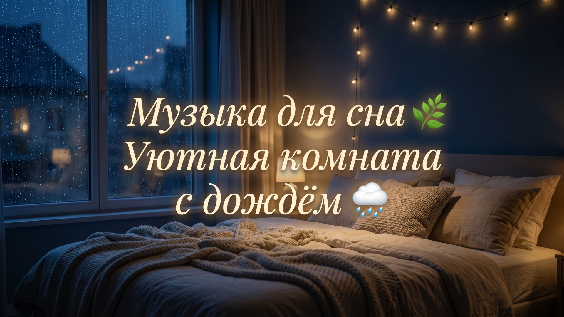 Музыка для сна  Уютная комната с дождём за окном 