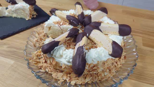 Торт Малакофф без лактозы - на миндальном молоке и безлактозных сливках 🥛😊 смотреть онлайн
